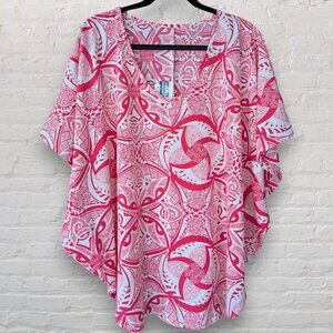 Manuhealii Batwing Sleeve Top in Pink, XS-S